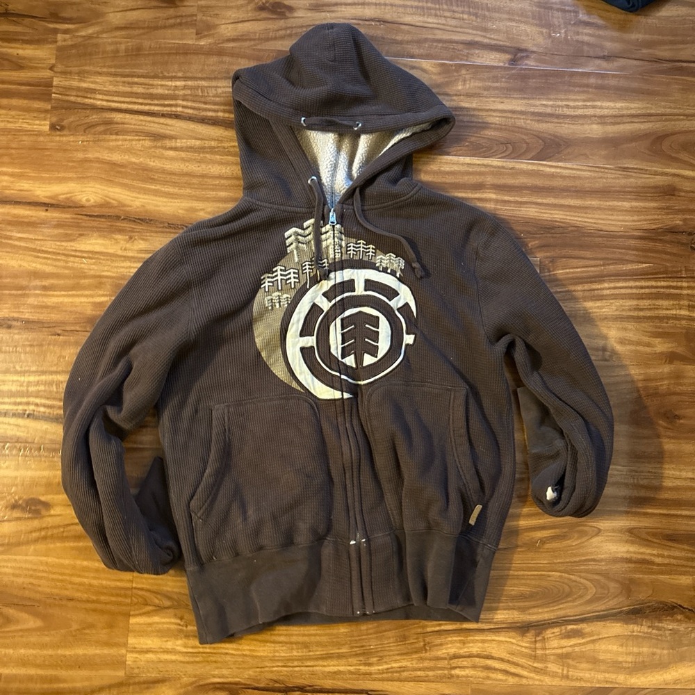 vintage element brown zip up activewear